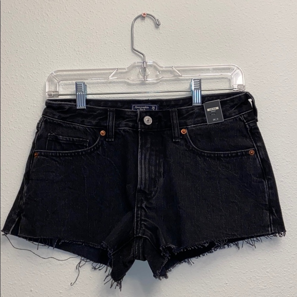 Abercrombie & Fitch Black low rise jean shorts